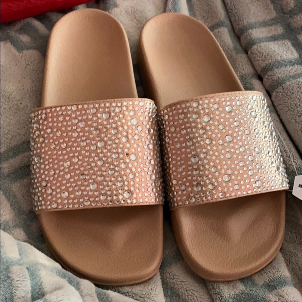 NWT rose gold sandals fits sizes 9-10